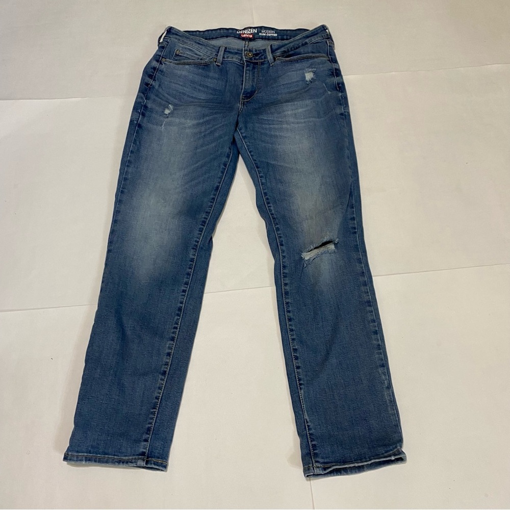 Levi's Distressed Blue Straight Jeans